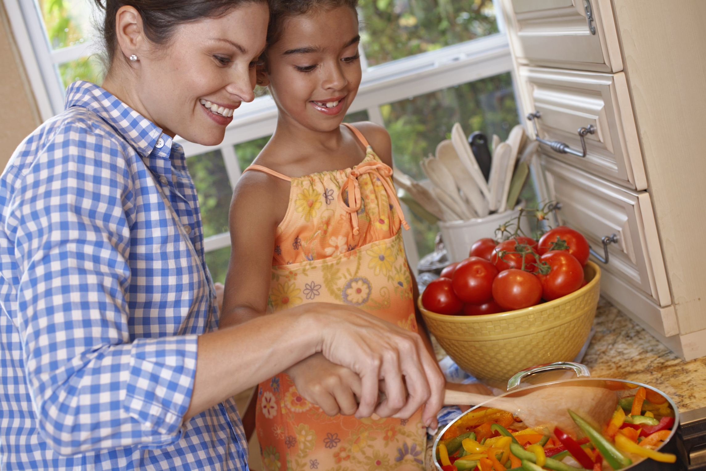 Mother and Daughter cooking