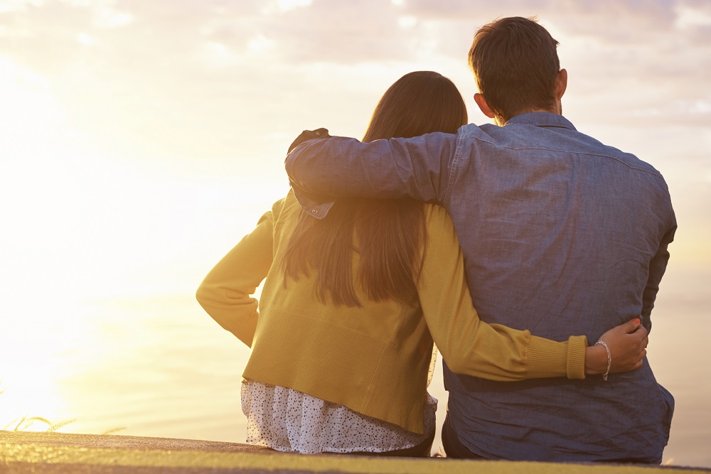 Couple Embracing Each Other in Sunset Dating Support - Outpatient Alcohol and Drug Detox Center in Utah